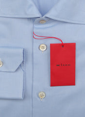 Kiton Light Blue Solid Cotton Shirt - Slim - (KT1182218) - Parent