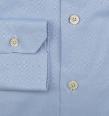 Kiton Light Blue Solid Cotton Shirt - Slim - (KT1182218) - Parent