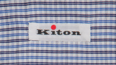 Kiton Blue Plaid Cotton Shirt - Slim - (KT12202210) - Parent