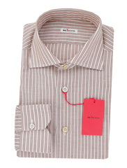 Kiton Light Brown Cotton Blend Shirt - Slim - (KT1223231) - Parent