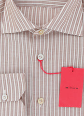 Kiton Light Brown Cotton Blend Shirt - Slim - (KT1223231) - Parent