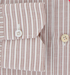 Kiton Light Brown Cotton Blend Shirt - Slim - (KT1223231) - Parent