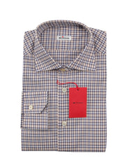 Kiton Dark Blue Plaid Cotton Shirt - Slim - (KT1220223) - Parent