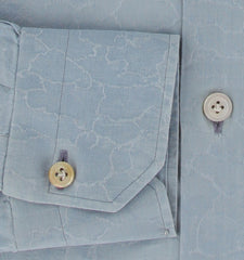 $600 Kiton Blue Fancy Cotton Shirt - Slim - (KT311254) - Parent