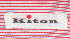 Kiton Red Striped Cotton Shirt - Slim - (KT11302315) - Parent