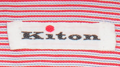 Kiton Red Striped Cotton Shirt - Slim - (KT1212233) - Parent