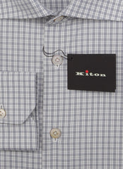 Kiton Gray Plaid Cotton Shirt - Slim - (KT1116224) - Parent