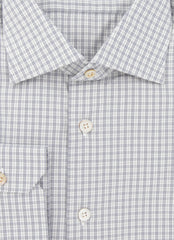 Kiton Light Gray Plaid Cotton Shirt - Slim - (KT1228234) - Parent