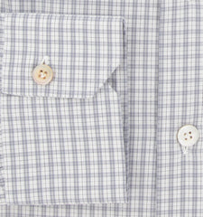 Kiton Light Gray Plaid Cotton Shirt - Slim - (KT1228234) - Parent