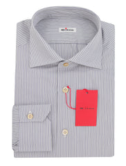 Kiton Blue Striped Cotton Shirt - Slim - 15.5/39 - (KT12122311)