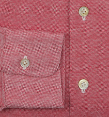 Kiton Red Solid Cotton Shirt - Slim - (KT1182214) - Parent