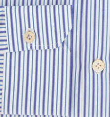 Kiton Blue Striped Cotton Shirt - Slim - (KT11302316) - Parent