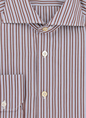 Kiton Brown Striped Cotton Shirt - Slim - (KT1212239) - Parent