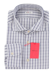 Kiton Blue Plaid Cotton Shirt - Slim - 17/43 - (KT11302310)