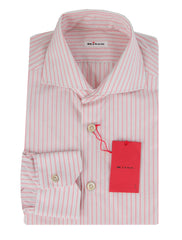 Kiton Pink Striped Cotton Shirt - Slim - 15.5/39 - (KT11222312)