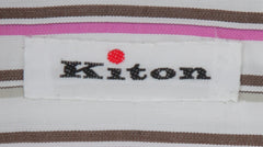 Kiton Pink Striped Cotton Shirt - Slim - (KT9122317) - Parent