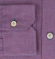 Kiton Red Micro-Houndstooth Cotton Shirt - Slim - (KT11222314) - Parent