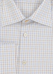 Kiton Light Blue Plaid Cotton Shirt - Slim - (KT1212238) - Parent