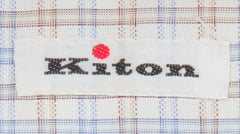 Kiton Light Blue Plaid Cotton Shirt - Slim - (KT1212238) - Parent