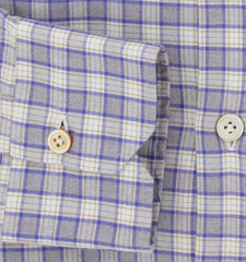 Kiton Blue Plaid Cotton Shirt - Slim - (KT210244) - Parent