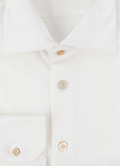 $800 Kiton White Solid Cotton Shirt - Slim - (KT821251) - Parent