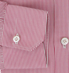 $600 Kiton Red Striped Cotton Shirt - Slim - (KT3112515) - Parent