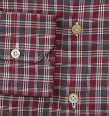 Kiton Burgundy Red Plaid Cotton Shirt - Slim - (KT1224224) - Parent