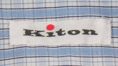 Kiton Light Blue Plaid Cotton Shirt - Slim - (KT11142316) - Parent