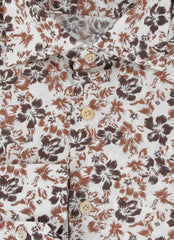 Kiton Brown Floral Cotton Shirt - Slim - (KT1122233) - Parent
