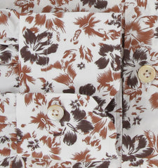 Kiton Brown Floral Cotton Shirt - Slim - (KT1122233) - Parent