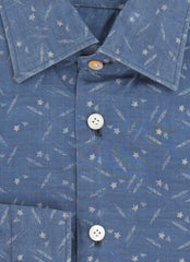 Kiton Blue Stars Cotton Shirt - Slim - (KT11302329) - Parent