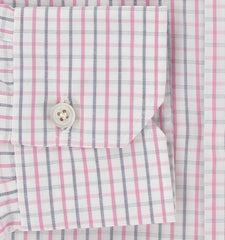Kiton Pink Plaid Cotton Shirt - Slim - (KT11142320) - Parent