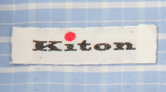 Kiton Light Blue Plaid Cotton Shirt - Slim - (KT11142317) - Parent