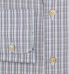 Kiton Dark Blue Plaid Cotton Shirt - Slim - (KT1210224) - Parent