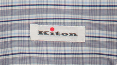Kiton Dark Blue Plaid Cotton Shirt - Slim - (KT1210224) - Parent