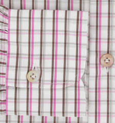 Kiton Brown Plaid Cotton Shirt - Slim - (KT1122235) - Parent