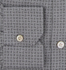 Kiton Gray Paisley Cotton Shirt - Slim - (KT11302325) - Parent