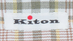 Kiton Light Brown Plaid Cotton Shirt - Slim - (KT1223238) - Parent