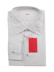 Kiton White Striped Cotton Shirt - Slim - 18/45 - (KT1215223)