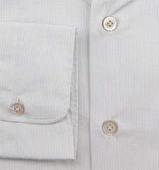 Kiton White Striped Cotton Shirt - Slim - (KT1215223) - Parent