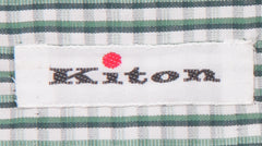 $600 Kiton Green Check Cotton Shirt - Slim - (KT912268) - Parent