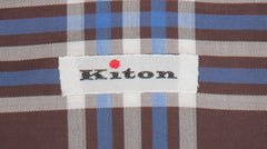 Kiton Brown Plaid Cotton Shirt - Slim - (KT0629222) - Parent
