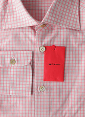 Kiton Pink Micro-Check Cotton Shirt - Slim - (KT4232217) - Parent