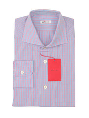 Kiton Purple Check Cotton Shirt - Slim - 16/41 - (KT0629224)