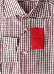 Kiton Brown Check Linen Blend Shirt - Slim - (KT423221) - Parent