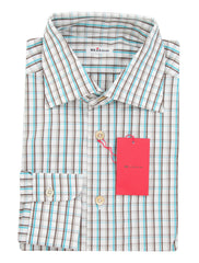Kiton Brown Plaid Cotton Shirt - Slim - (KT12122326) - Parent