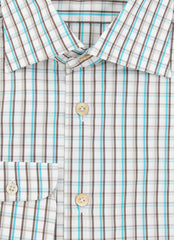 Kiton Brown Plaid Cotton Shirt - Slim - (KT12122326) - Parent