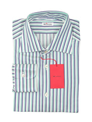 Kiton Purple Striped Cotton Shirt - Slim - 15.5/39 - (KT0629229)