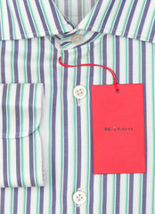Kiton Purple Striped Cotton Shirt - Slim - (KT0629229) - Parent