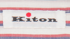 Kiton Red Striped Cotton Blend Shirt - Slim - (KT12122320) - Parent
